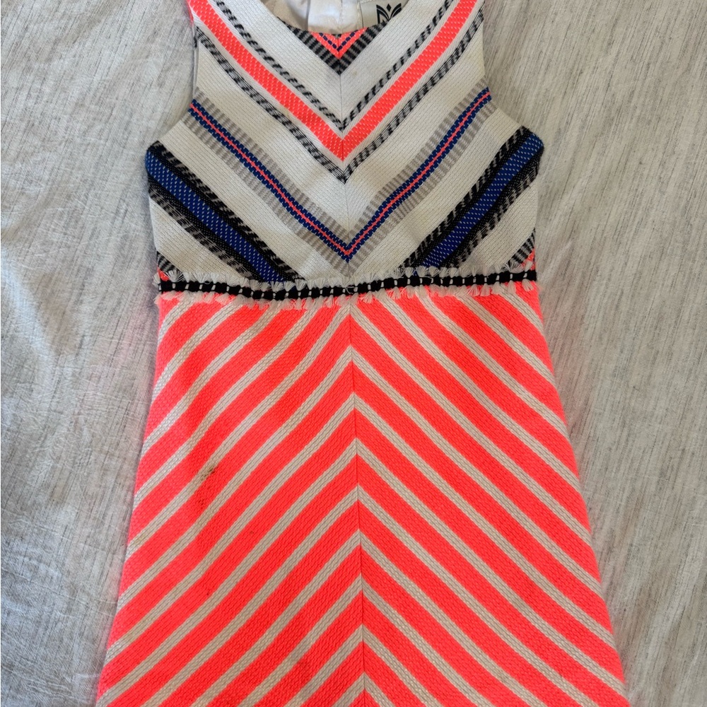 Milly Minis White and Neon Pink Dress
